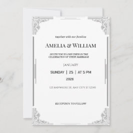 Elegante Minimalistische Einladung zur Hochzeit