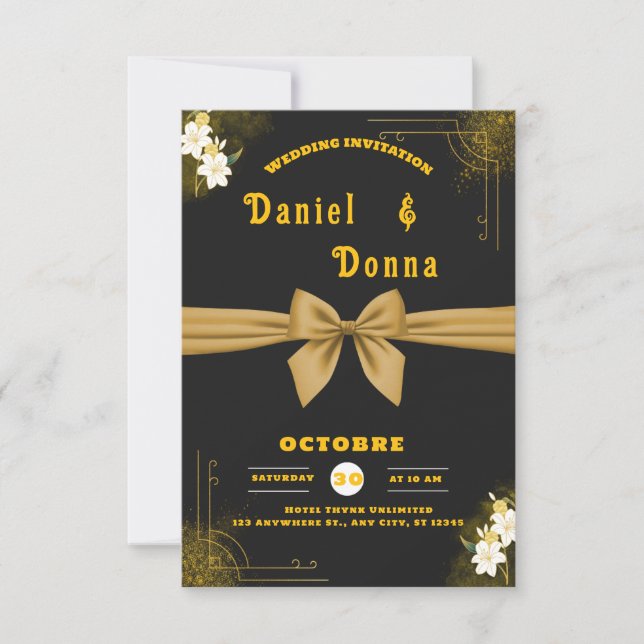 Elegante Minimalistische Einladung zur Hochzeit -  (Vorderseite)