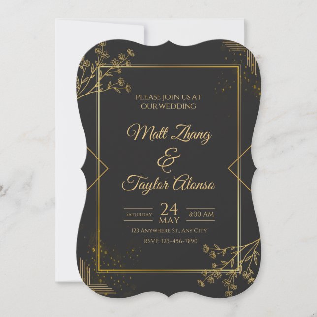 Elegante Minimalistische Einladung zur Hochzeit, e (Vorderseite)
