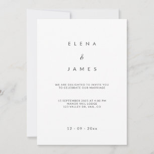 Elegante Minimalistische Einladung zur Hochzeit in