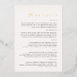 Elegante Minimalistische Elfenbeinhochzeit Folieneinladung