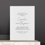 Elegante Minimalistische Engagement Party White Einladung<br><div class="desc">Diese schöne Engagement Party Einladung verfügt über einen vollständig bearbeitbaren Text und einen eleganten,  weißen Hintergrund.</div>