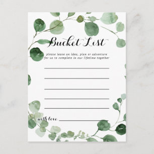 Elegante Minimalistische Eukalyptus-Bucket-Karten Postkarte