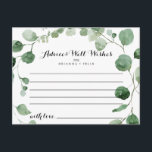 Elegante Minimalistische Eukalyptus-Hochzeit Postkarte<br><div class="desc">Diese elegante,  minimalistisch grüne Eukalyptus-Hochzeitsratenkarte ist ideal für eine moderne Hochzeit. Das Design bietet Aquarellfarben handgezeichnet elegante botanische Eukalyptuszweige und Blätter. Diese Karten sind ideal für Hochzeiten,  Brautparty,  Babydusche,  Graduiertenfest u.v.m. Personalisieren Sie die Karten mit den Namen der Braut und Bräutigam,  den Eltern,  die Sie werden oder Absolvent.</div>