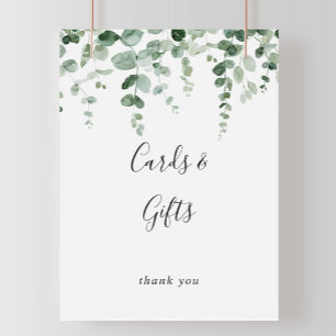 Elegante Minimalistische Eukalyptus-Karten und Ges Poster