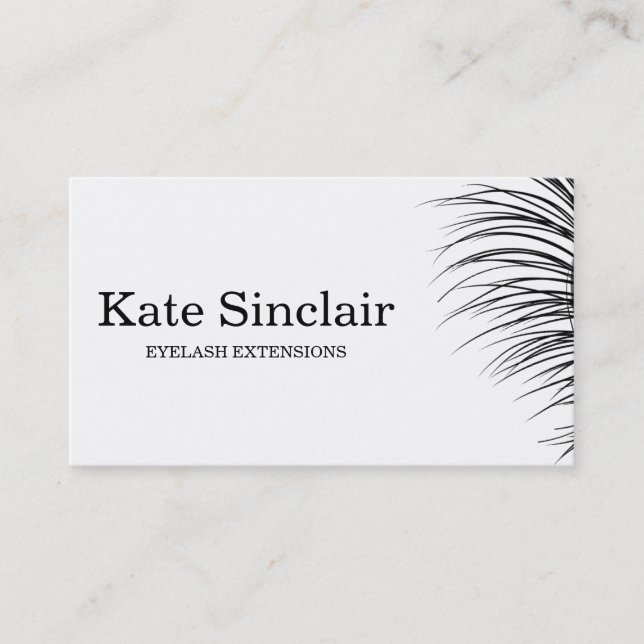 Elegante minimalistische Eyelash-Erweiterungen Visitenkarte (Vorderseite)
