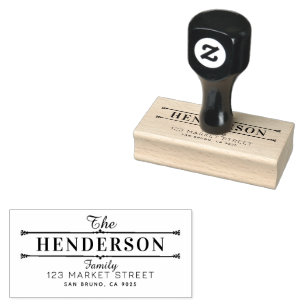 ELEGANTE MINIMALISTISCHE FAMILIENNAME & RÜCKSENDEA GUMMISTEMPEL