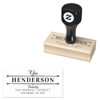 ELEGANTE MINIMALISTISCHE FAMILIENNAME & RÜCKSENDEA GUMMISTEMPEL