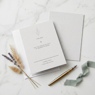 Elegante minimalistische florale Hochzeit RSVP Karte