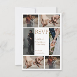 Elegante minimalistische Foto Collage Wedding rsvp