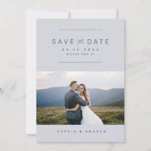 Elegante minimalistische Foto-Hochzeit-Heiratsurku Save The Date