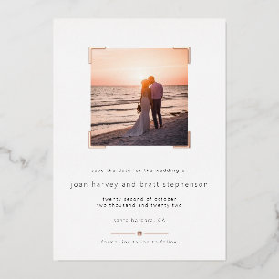 Elegante minimalistische Foto-Hochzeit - Rettet da Folieneinladung
