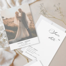 Elegante minimalistische Foto-Hochzeit Save The Da