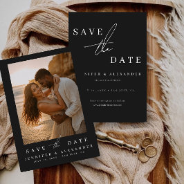 Elegante Minimalistische Foto Hochzeit Vormerkung Save The Date