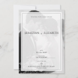 Elegante minimalistische Foto-Hochzeitseinladung Einladung