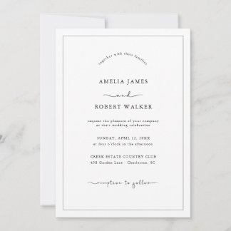 Elegante minimalistische Foto-Hochzeitseinladung Einladung