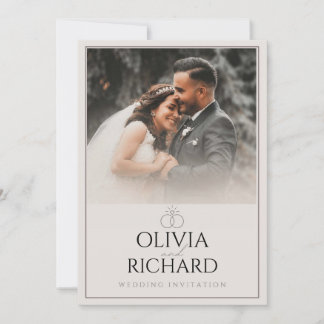 Elegante minimalistische Foto-Hochzeitseinladung Einladung