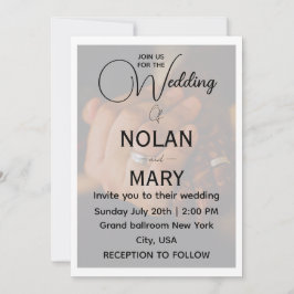 Elegante minimalistische Foto-Hochzeitseinladungsk Einladung