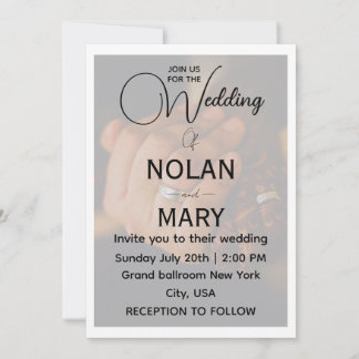 Elegante minimalistische Foto-Hochzeitseinladungsk Einladung