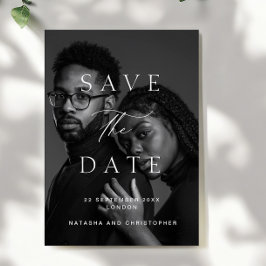 Elegante Minimalistische Foto-Overlay-Hochzeit Save The Date