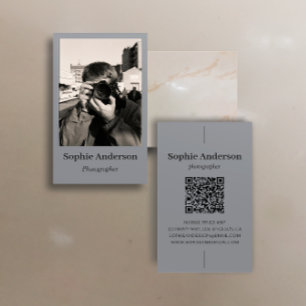 Elegante minimalistische Fotografen-QR-Code Visite Visitenkarte