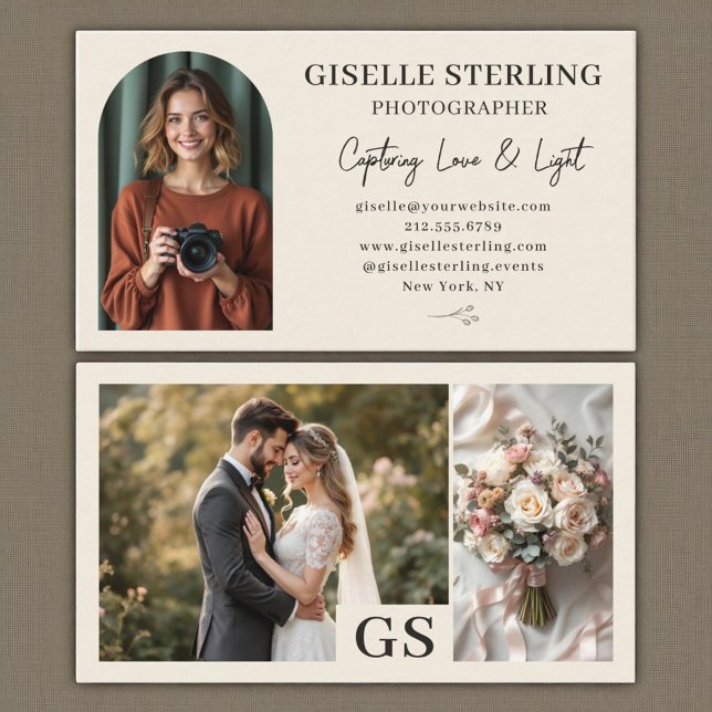 Elegante Minimalistische Fotografie Visitenkarte (Von Creator hochgeladen)