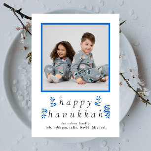 Elegante Minimalistische Frohes Chanukka Familien Feiertagskarte