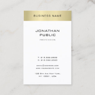 Elegante Minimalistische Gold Look Schlicht Trendy Visitenkarte