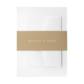 Elegante minimalistische Gold-Monogramm-Hochzeit Einladungsbanderole