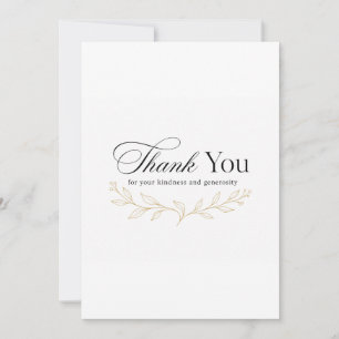 Elegante minimalistische goldene botanische Dankes Dankeskarte
