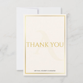 Elegante minimalistische goldene Hochzeits-Dankesk Dankeskarte