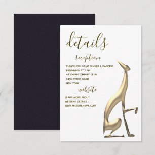 Elegante minimalistische goldene Hochzeits-Detailk Einladung