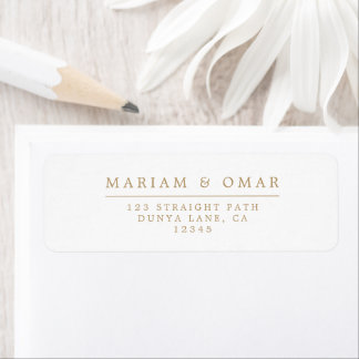 Elegante minimalistische goldene Hochzeitsrücksend