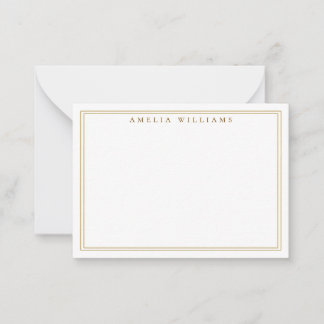 Elegante minimalistische goldene Notiz mit zwei Rä Mitteilungskarte