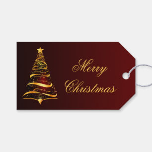Elegante minimalistische goldene Weihnachtsbaum-We Geschenkanhänger