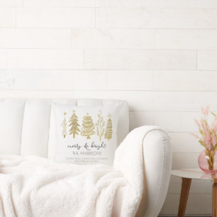 Elegante Minimalistische Goldgräber Weihnachten Kissen