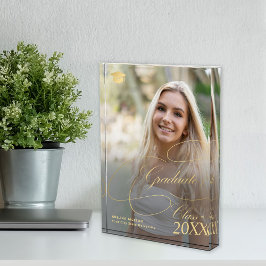 Elegante minimalistische Goldkalligraphie Fotoblock