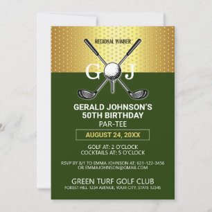Elegante minimalistische Golf-Monogramm-Design-Ein Einladung
