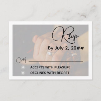 Elegante minimalistische graue Hochzeits-RSVP-Antw Begleitkarte