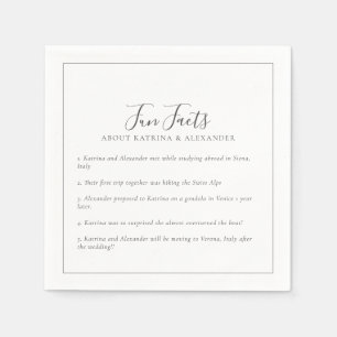 Elegante Minimalistische Graue und weiße Fun Fakte Serviette
