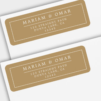 Elegante minimalistische Grenze Gold Rücksendeadre