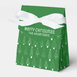 Elegante Minimalistische Grün- und Weiße Weihnacht Geschenkschachtel