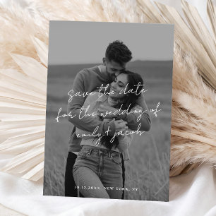 Elegante minimalistische handgeschriebene Foto-Hoc Save The Date
