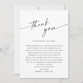 Elegante Minimalistische Handschrift Hochzeit ein Dankeskarte