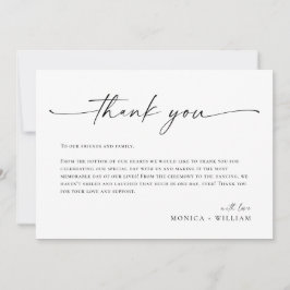 Elegante Minimalistische Handschrift Hochzeit ein Dankeskarte