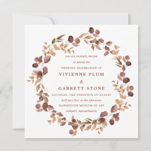 Elegante Minimalistische Herbstlaube Hochzeit Einladung