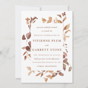 Elegante Minimalistische Herbstlaube Hochzeit Einladung