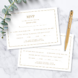 Elegante Minimalistische Hochzeit an der Grenze RSVP Karte