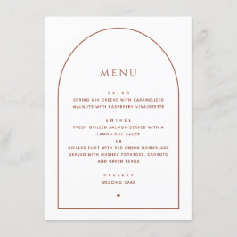 Elegante Minimalistische Hochzeit | Arch Empfang D Menükarte