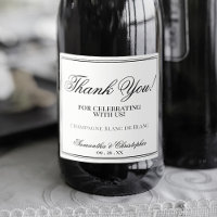 Elegante Minimalistische Hochzeit Danke Black & Wh